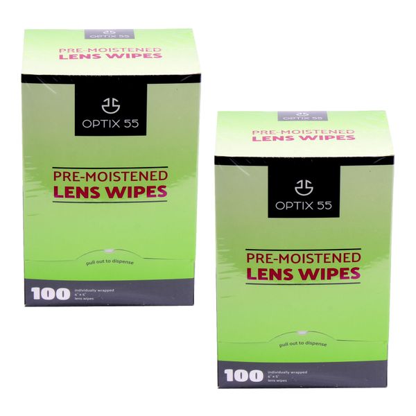 Pre-Moistened Lens Cleaning Wipes - 100 Cloths-Glasses &amp; Cameras - 10 Pack