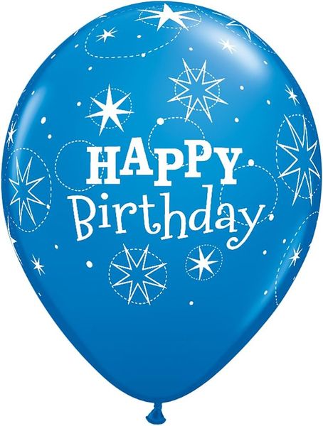 Happy Birthday Sky Blue Balloon 10 Piece