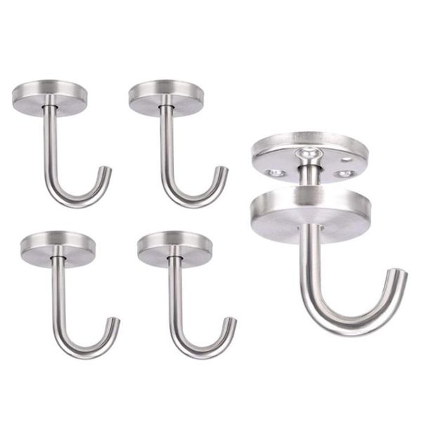 5 Piece Stainless Steel Ceiling Hook Round Base Wall Hook
