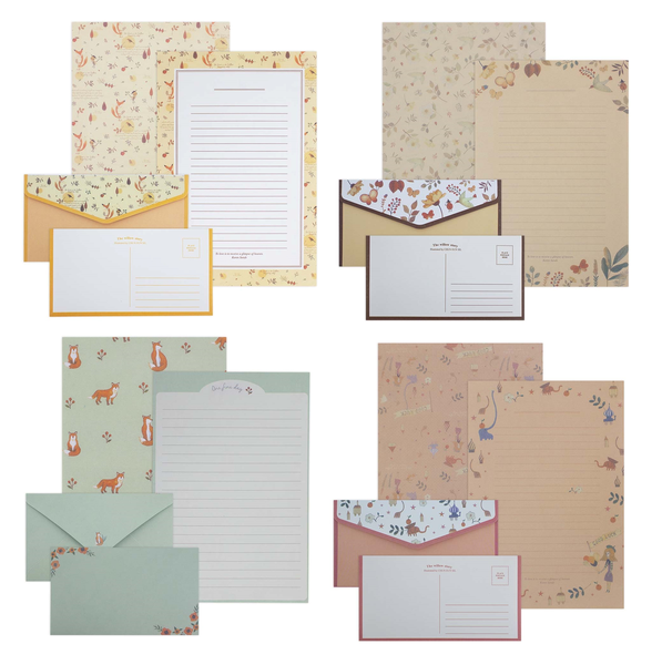 Treeline Assorted Pack of Writing Paper &amp; Envelopes - Nature Themed Orange