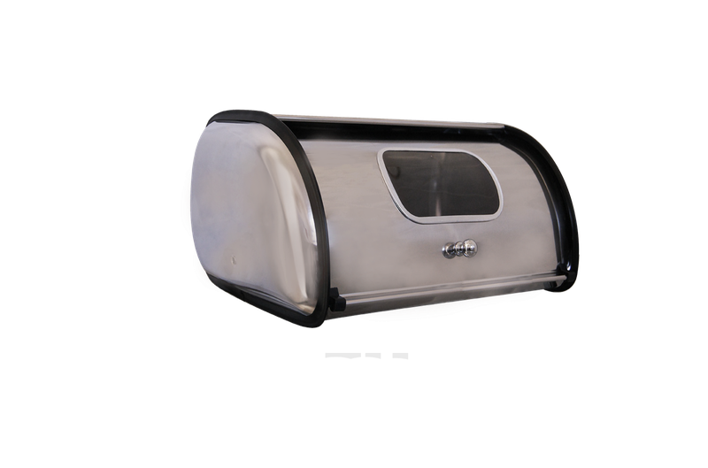 Vintage Stainless Steel Bread Bin with Window 1 Loaf