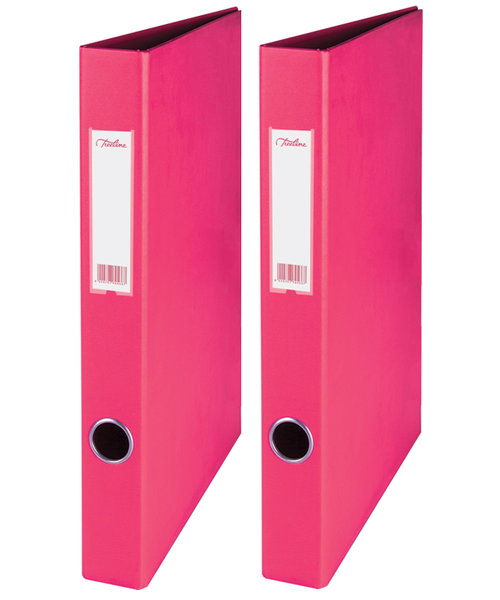 Pack of 2 Treeline A4 2-Ring Ringbinders Ring Binder Files - Pink