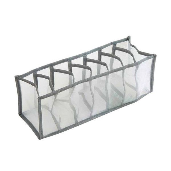 7 Grid Folding Design Mesh Compartment Storage Box