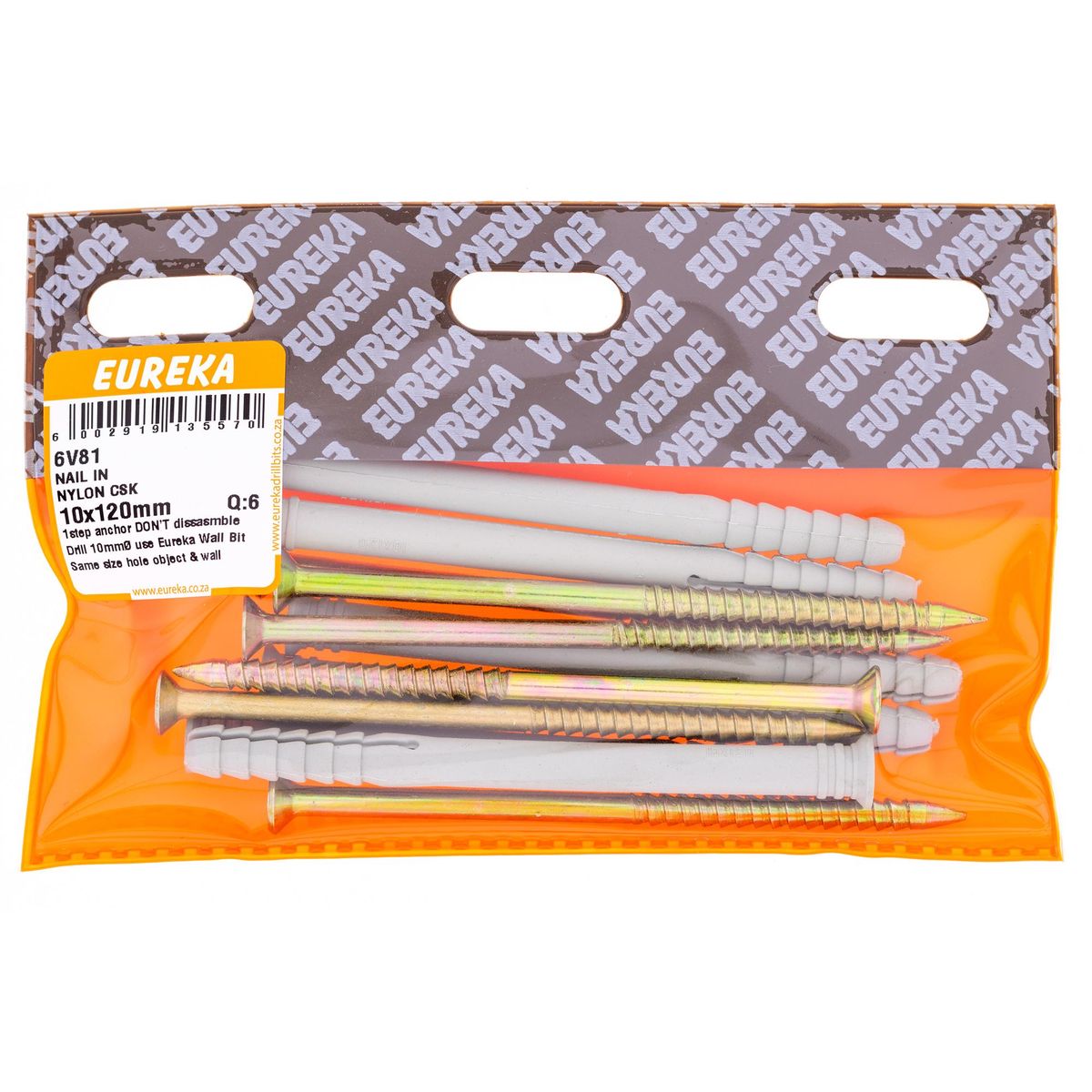 EUREKA Nail In Anchor Nylon Countersunk 10 X 120mm Q 6 6V81 Buy 