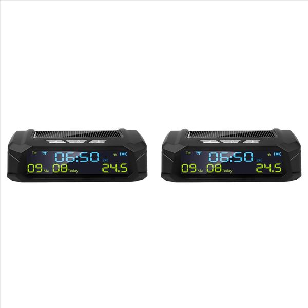 Car Solar Digital Clock For Outdoor Personal Car Part Decoration A