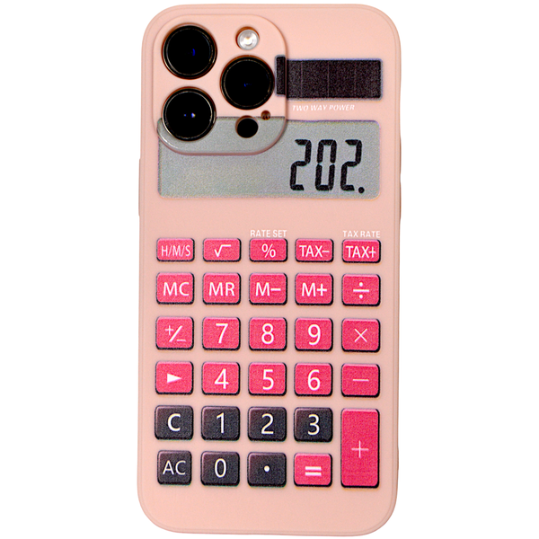 Pink - Phone Case with Calculator Print &amp; Pro Cam - Iphone 14 Pro Max