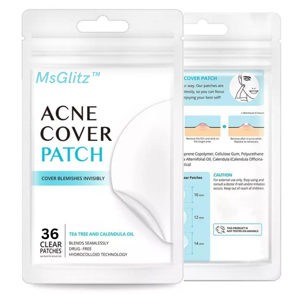 MsGlitz Acne Pimple Patch - Overnight Korean Skin Care- Clear - 36 Patches