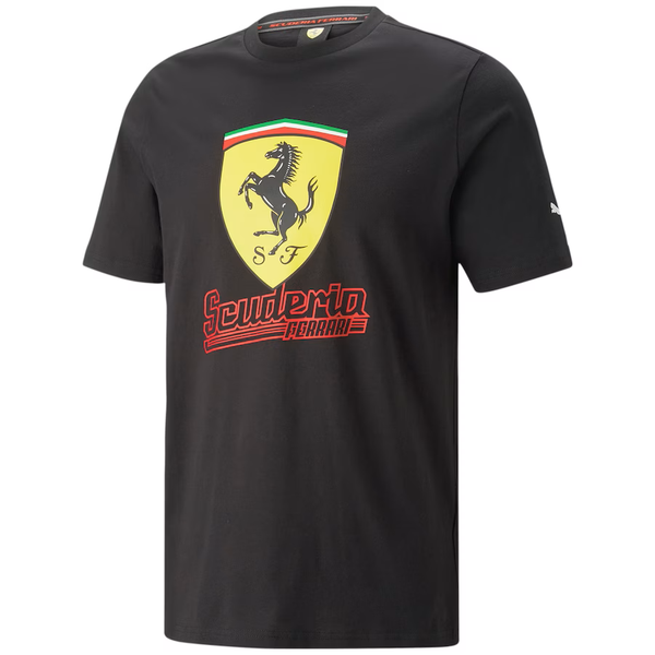 Ferrari Mens Race Big Shield Tee Heritage Black