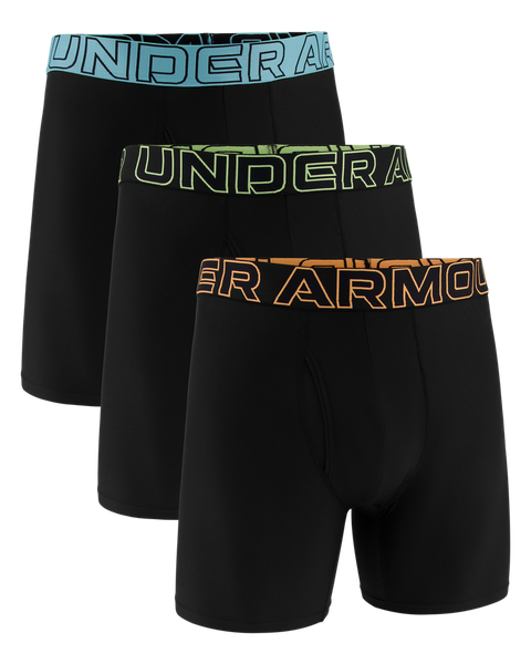 Under Armour Men's Performance Tech 6-Inch Boxerjock - 3-Pack - Black