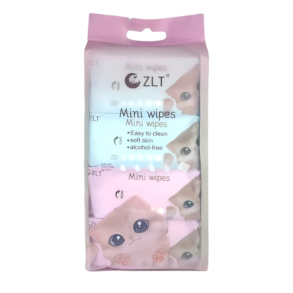 Mini Wet Wipes - Pack of 8 (Multi-Coloured)