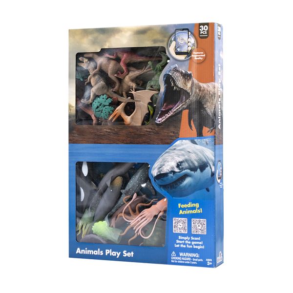 Planet Greenbean Dinosaurs &amp; Ocean Creatures Playset: 30 Pieces