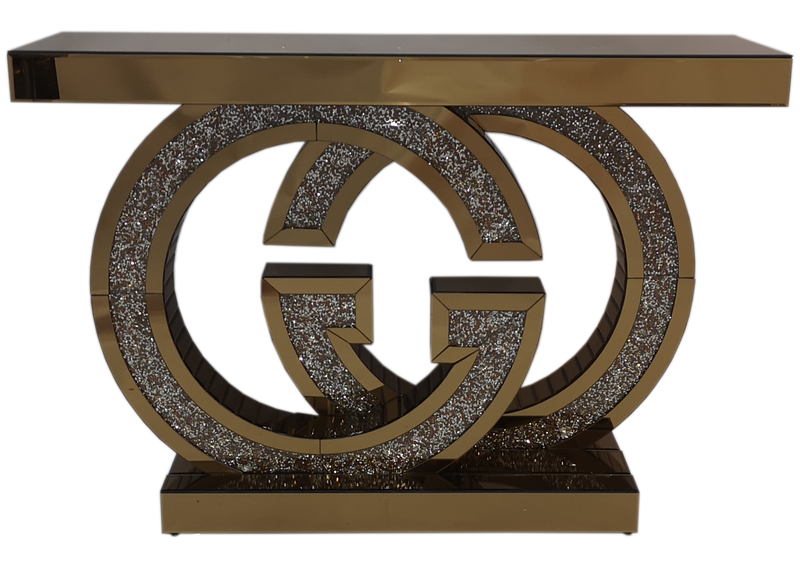 Grace Rose Gold Mirrored Console Table Only