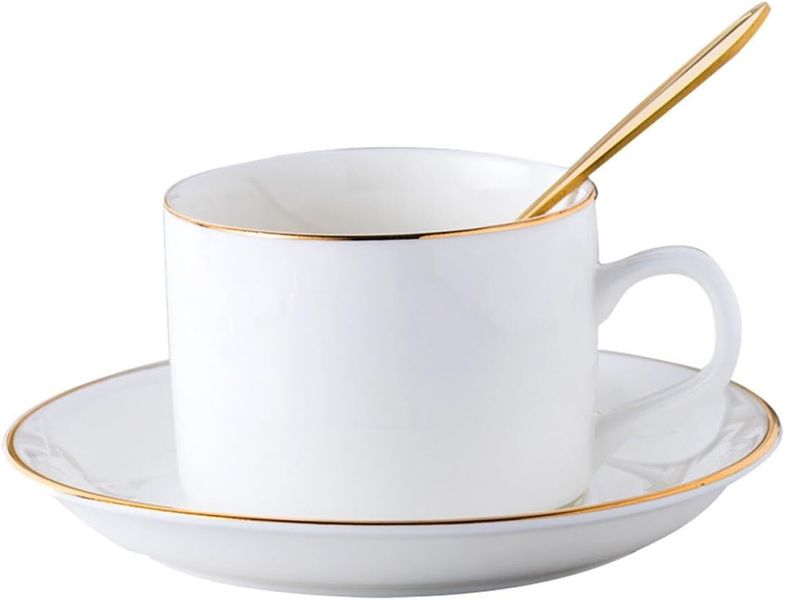 Nordic Porcelain Coffee Cup Saucer Set Spoon Home Cafe
