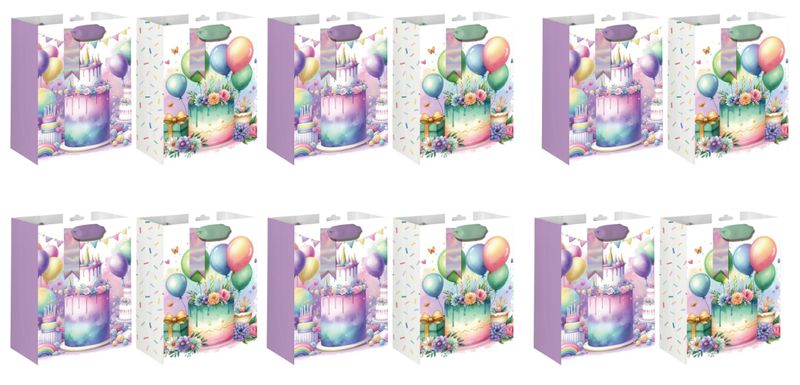 12 Piece Birthday Gift Packaging Bags Set - 50 x 38 x 18cm.
