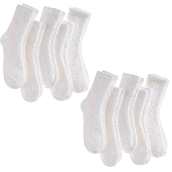 10 Pairs Fuzzy Socks For Women Fluffy Slipper Thick Cozy Ruffle Winter Home