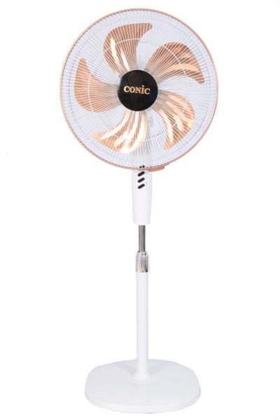 Conic 18 Inch 3-Speed Oscillating Standing Pedestal Fan - White