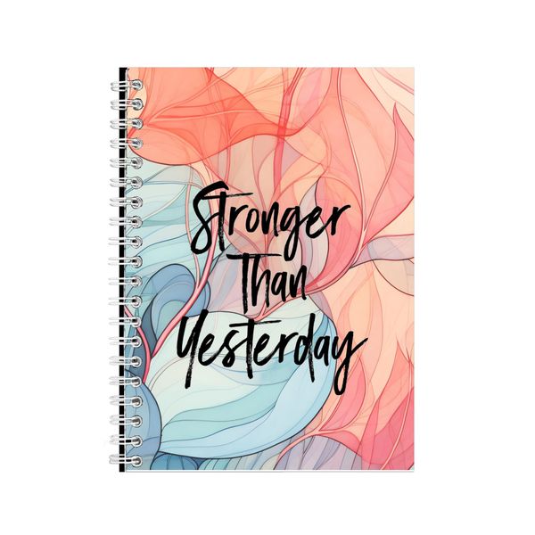 Stronger A5 Notebook Spiral Lined Motivational Sayings Graphic Notepad 153