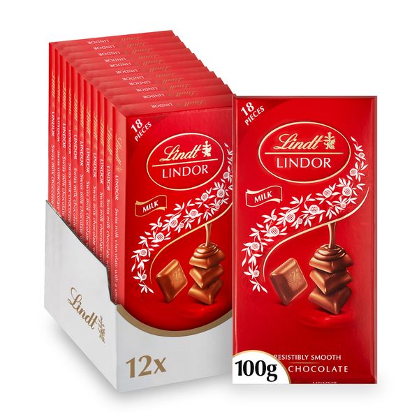 LINDOR Milk Singles - 12 x 100g