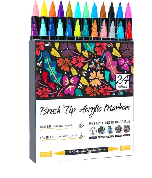 Acrylic Paint Pens Markers Brush Tip Fine Tip Double Tip Painter Markers