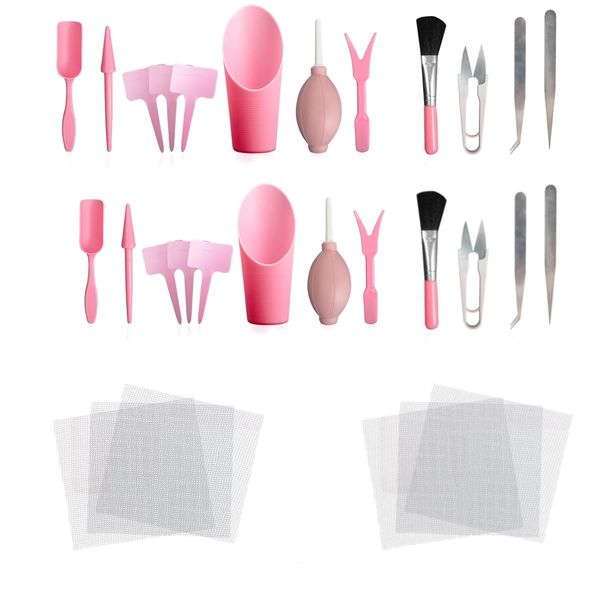 Garden Mini Plant Tool 11 Piece Indoor Bonsai Kit Pink set of 2