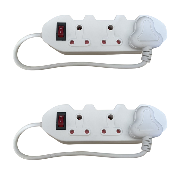 2 x 0.5m 3Ways Multiplug 16A 250V~ Max3500W Main Switch Safety Shuttered