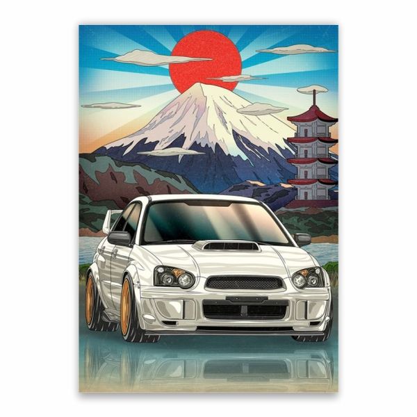 Car Mount Fujiyama Background Poster - A1