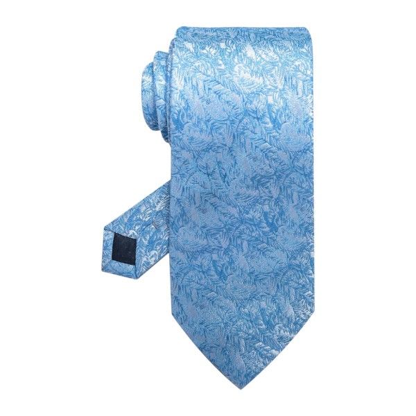 Mens Formal Tie With Paisley Pattern - Baby Blue