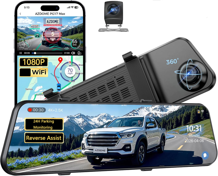 Streaming Mirror Car Camera WDR Night Vision Reverse Assist10" Touch Screen