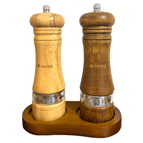 WANTKEYシェラ＋MIL GRIP(H&O)2セット分 X-Home Wooden Manual Salt and Pepper Grinder Set/Spice Mill and