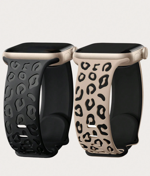Watch Straps Compatible with Apple Watch 38 40 41mm Leopard Print Silicone