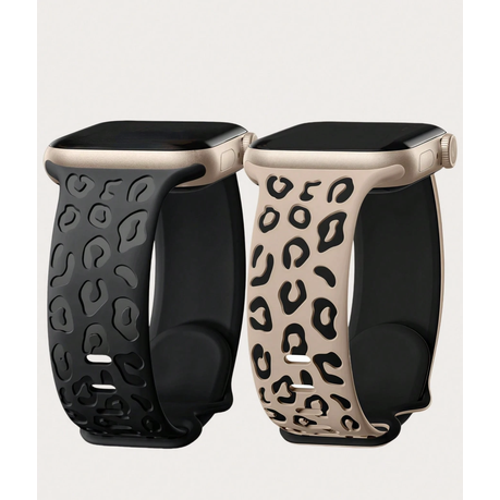 Watch Straps Compatible with Apple Watch 38 40 41mm Leopard Print Silicone Image