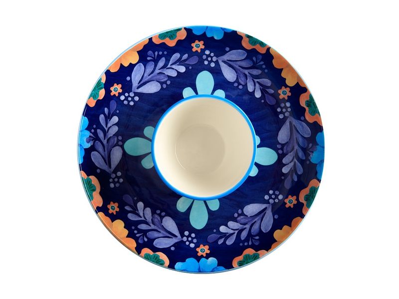 Maxwell and Williams Majolica Chip and Dip 30cm - Blue