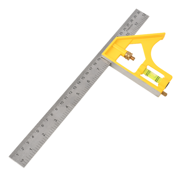 Deli 300mm Combination Square 0 /45 /90 Leveling Double-Milled Side-Reading