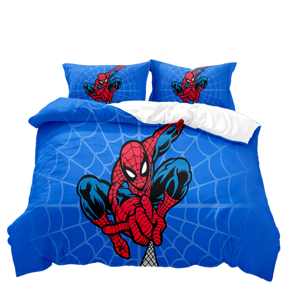 KAMFE HOM Kids 3D Printed Duvet Cover Set-Inspired Spiderman - Red