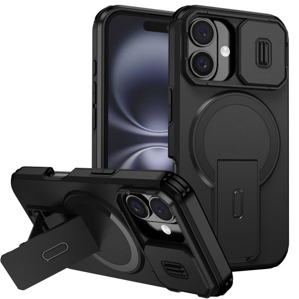 Slide Lens Magnetic Holder Phone Case Compatible With Samsung Galaxy S24 FE
