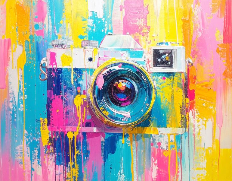 Canvas Wall Art Home Decor - Vintage Camera