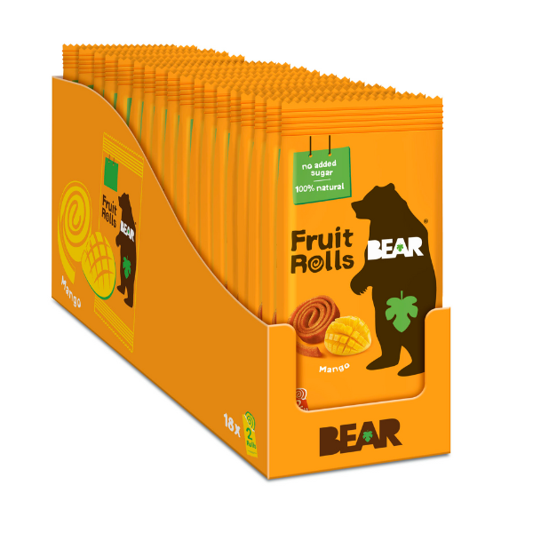 BEAR Fruit Rolls Mango 18 x 2 rolls - 360g - No added sugar