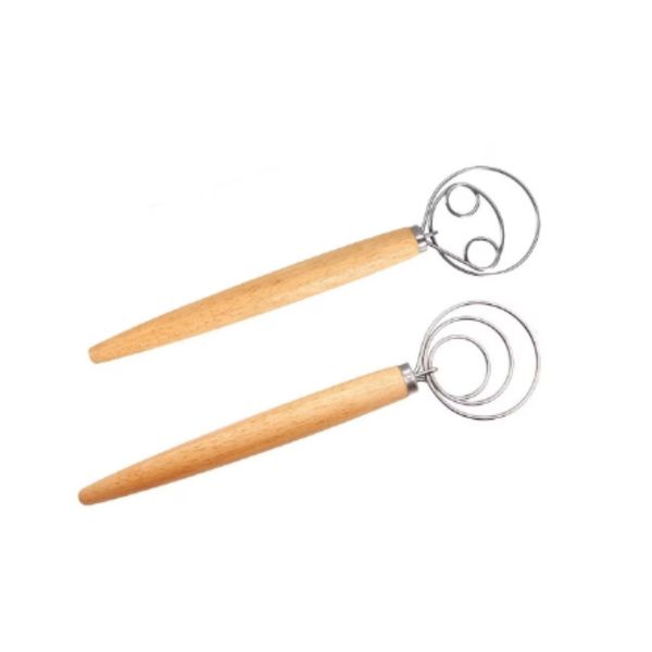 A Set Of 2 Wooden Stirrers, Multifunctional Egg Beater, 33CM
