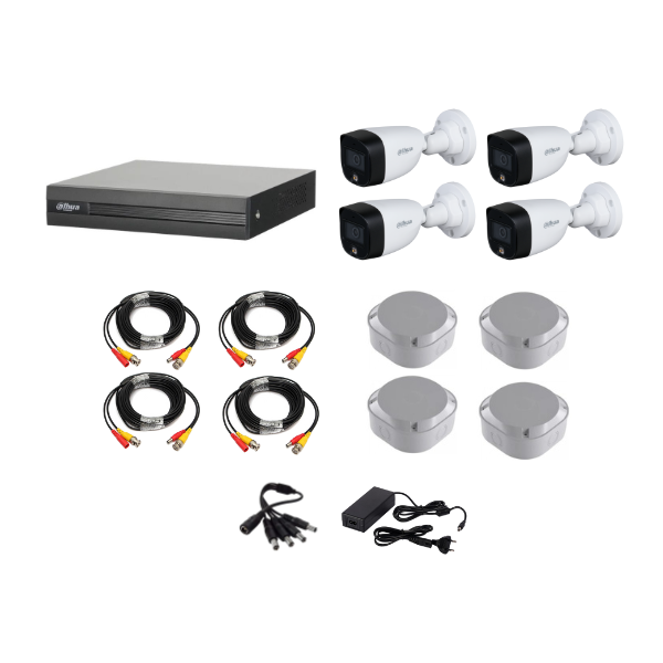 Dahua FULL COLOR 1080P 4 Channel DVR &amp; 4 Bullet Cameras DIY CCTV KIT