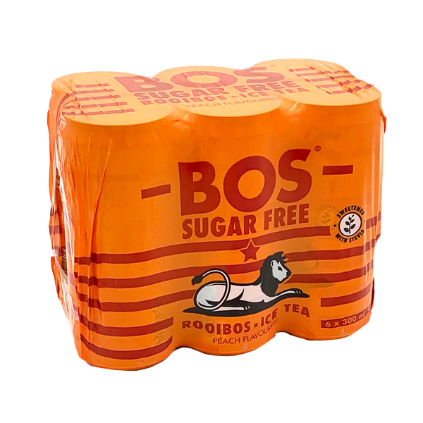 BOS Sugar Free Peach Can - 6 x 300ml