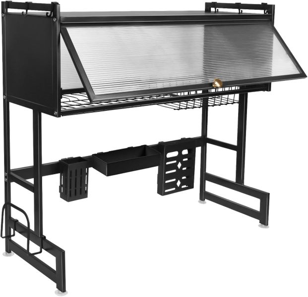 Heavy-Duty Space-Saving 3-Layer Over-Sink Dish Drying Rack with Cover