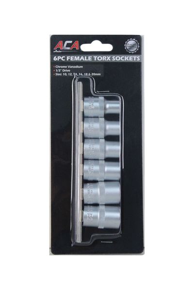 ACA Female Torx Sockets 6-Piece