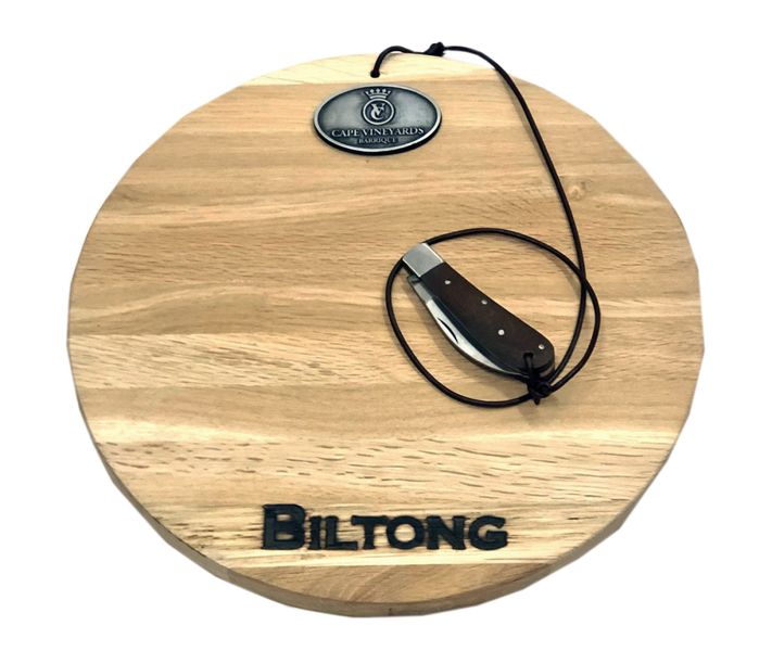 Round Biltong Board with Knife