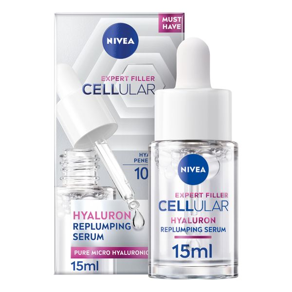 NIVEA Cellular Expert Filler Hyaluron Replumping Face Serum, 15ml