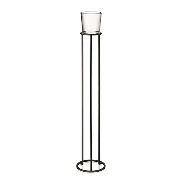 Blomus Candle Holder: Large Glass Holder on Black Steel Frame NERO L 138cm