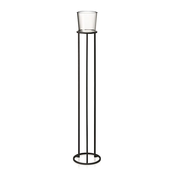 Blomus Candle Holder Large Glass Holder on Black Steel Frame NERO L