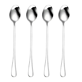 4-Piece Premium Long Stainless Steel Spoons Set - Silver | Shop