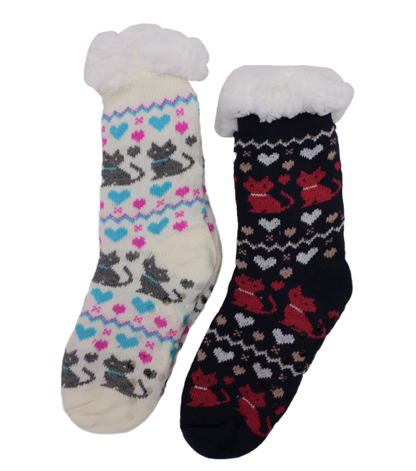 Set of 2 100% Wool Ladies Non Slip Winter Socks | Shop Today. Get it ...