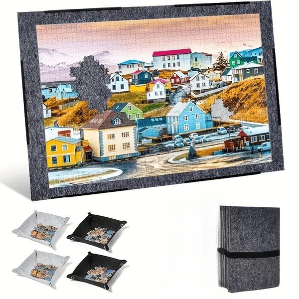ZELTRYN Portable Puzzle Board with Convenient Storage Bag with 4 Trays