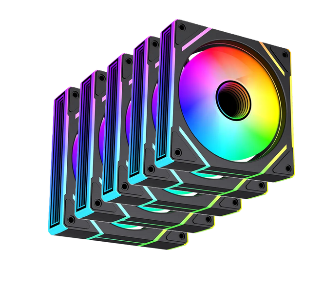 Pro Gaming 45 Syncronizable Infinity Mirror ARGB Fans 5 Set For Gaming PC